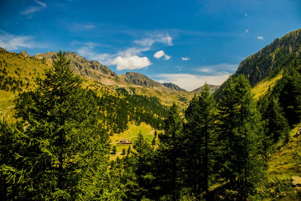 Le salon du tourisme avec vu sur montagne 